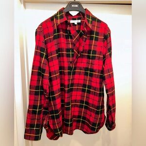 JW Anderson Uniqlo Mens Flannel Button Up Shirt Medium Tartan Plaid